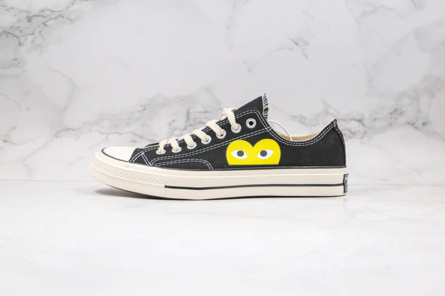 匡威Converse x 敏感内容G PLAY公司级版本川久保玲低帮第四代黑色帆布鞋敏感内容小爱心原厂硫化大底原盒原标 (ID:43250) - 图片1