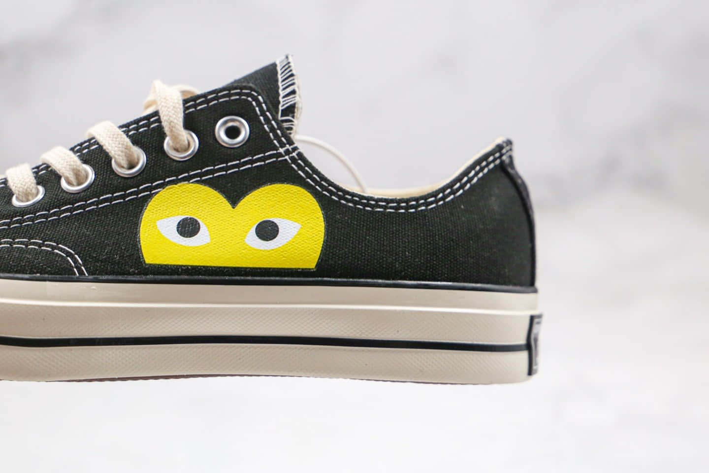 匡威Converse x 敏感内容G PLAY公司级版本川久保玲低帮第四代黑色帆布鞋敏感内容小爱心原厂硫化大底原盒原标