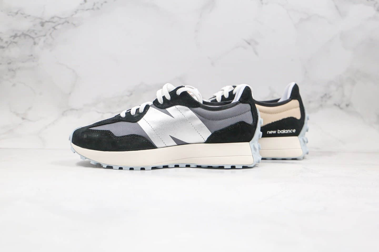 新百伦New Balance 327纯原版本复古慢跑鞋NB327黑蓝卡其色原楦头纸板打造原盒原标 货号:WS327CPA