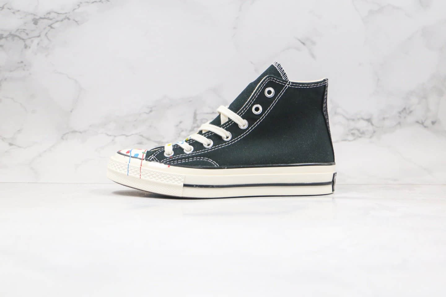 匡威Converse 70s x DIY公司级版本高帮泼墨彩绘涂鸦夏日多彩配色帆布鞋原厂硫化大底 (ID:43830) - 图片1