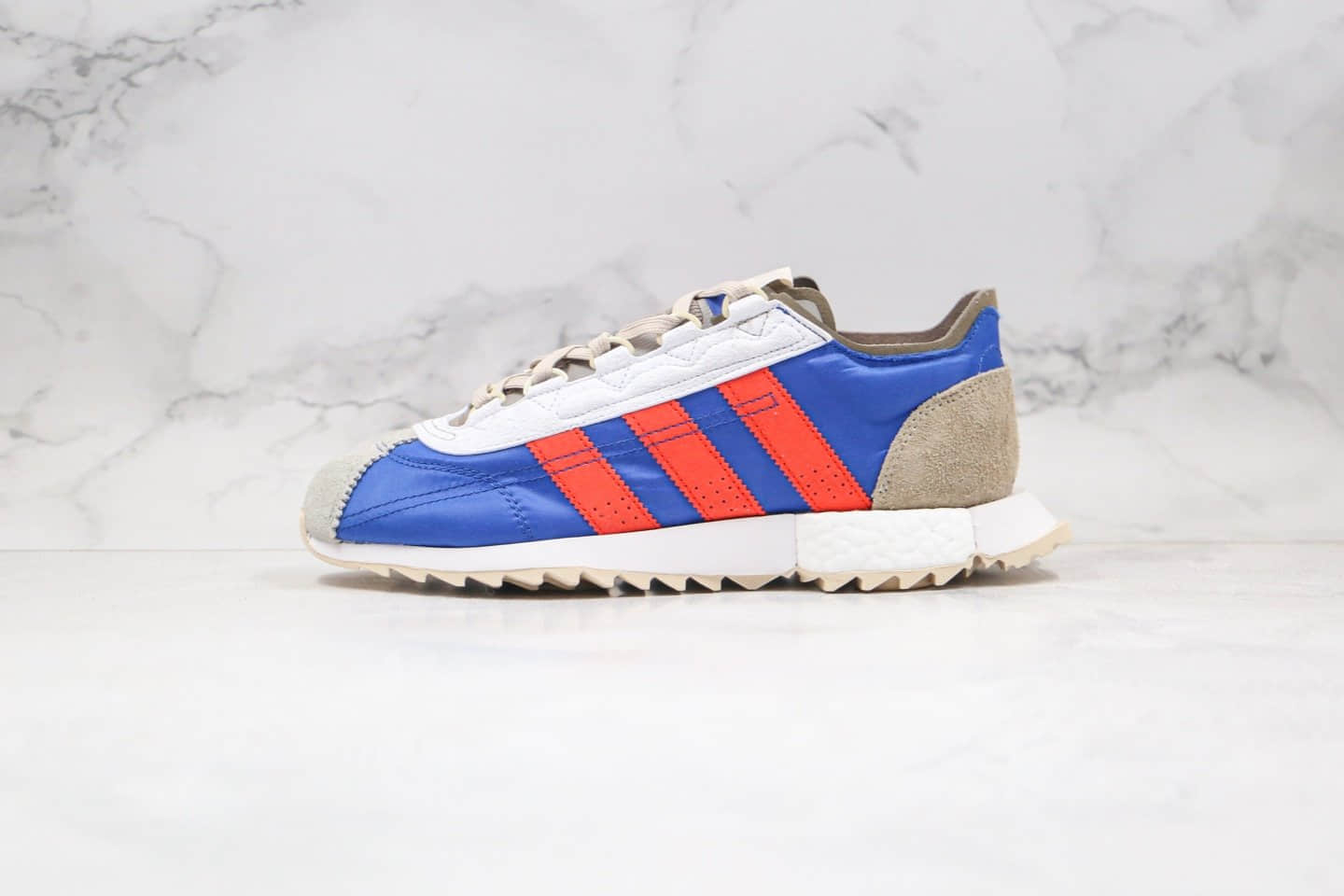 阿迪达斯adidas SL7600纯原版本复古爆米花跑鞋蓝红色王嘉尔同款原档案数据开发 货号:EG6780