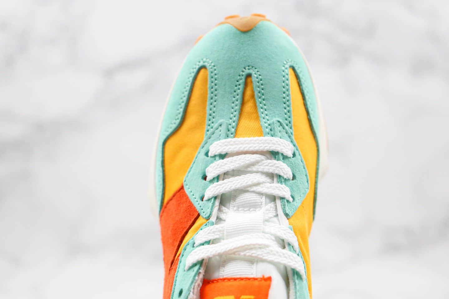 新百伦New Balance 327纯原版本复古慢跑鞋NB327糖果黄绿色正确鞋面材质区别市面通货版本 货号：MS327敏感内容D