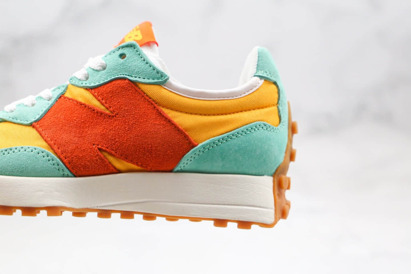 新百伦New Balance 327纯原版本复古慢跑鞋NB327糖果黄绿色正确鞋面材质区别市面通货版本 货号：MS327敏感内容D