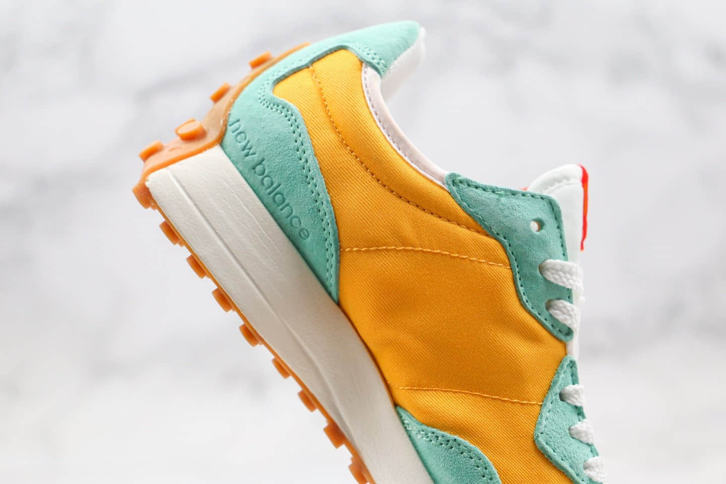 新百伦New Balance 327纯原版本复古慢跑鞋NB327糖果黄绿色正确鞋面材质区别市面通货版本 货号：MS327敏感内容D