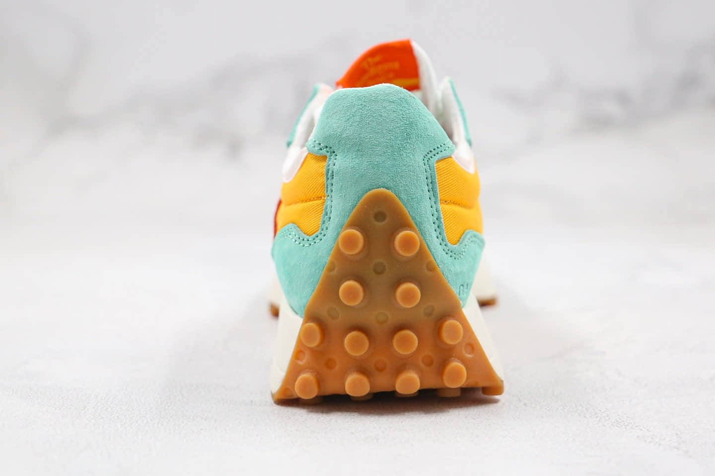 新百伦New Balance 327纯原版本复古慢跑鞋NB327糖果黄绿色正确鞋面材质区别市面通货版本 货号：MS327敏感内容D