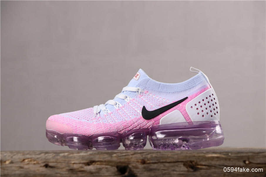 Nike Air VaporMax FLYKNIT 2耐克全掌气垫2.0蓝粉渐变真标带半码 原底气垫 (ID:4408) - 图片1