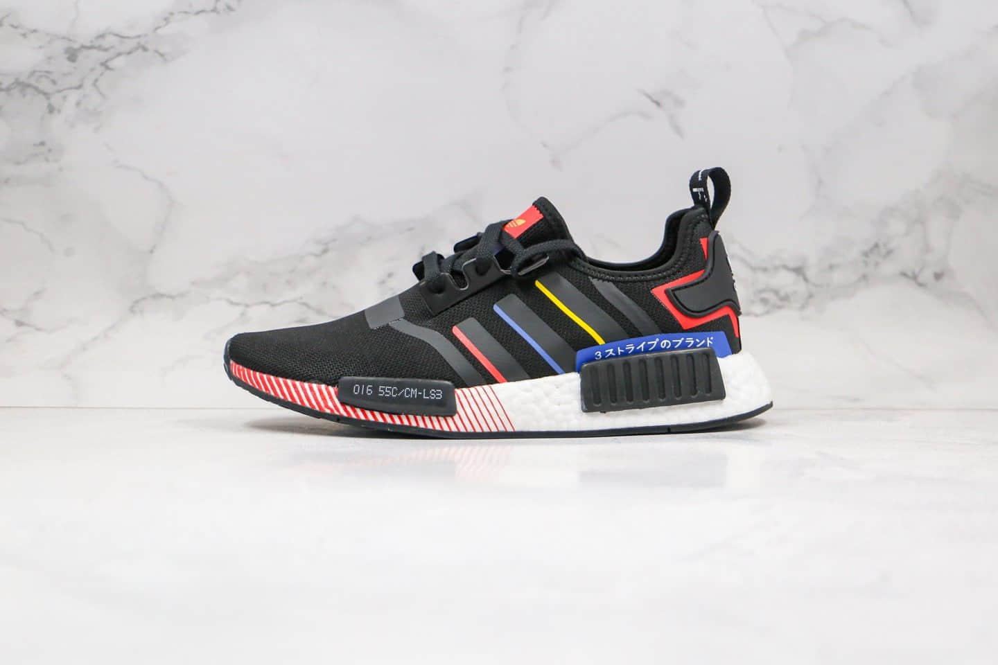 阿迪达斯adidas NMD R1纯原版本爆米花跑鞋日文撞色条纹原装进口Boost原料 货号:FY1433