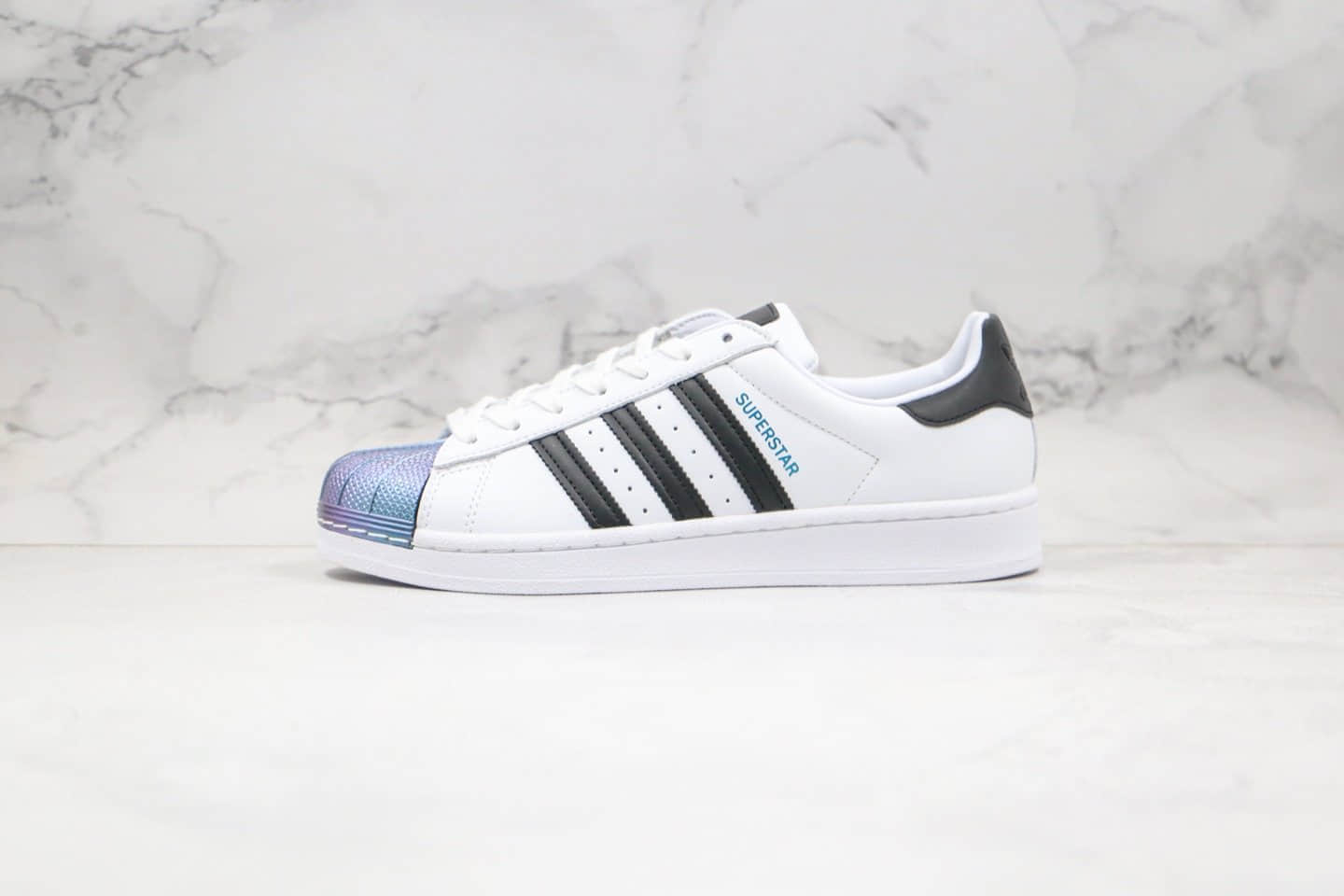 阿迪达斯Adidas Originals Superstar纯原版本三叶草贝壳头白黑色镭射头板鞋原楦头纸板打造 (ID:44581) - 图片1