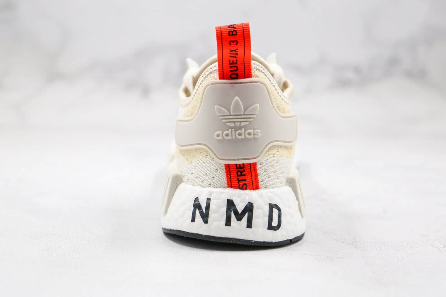 阿迪达斯adidas originals NMD_R1纯原版本三叶草缓震跑鞋米白色真爆大底 货号:G27938