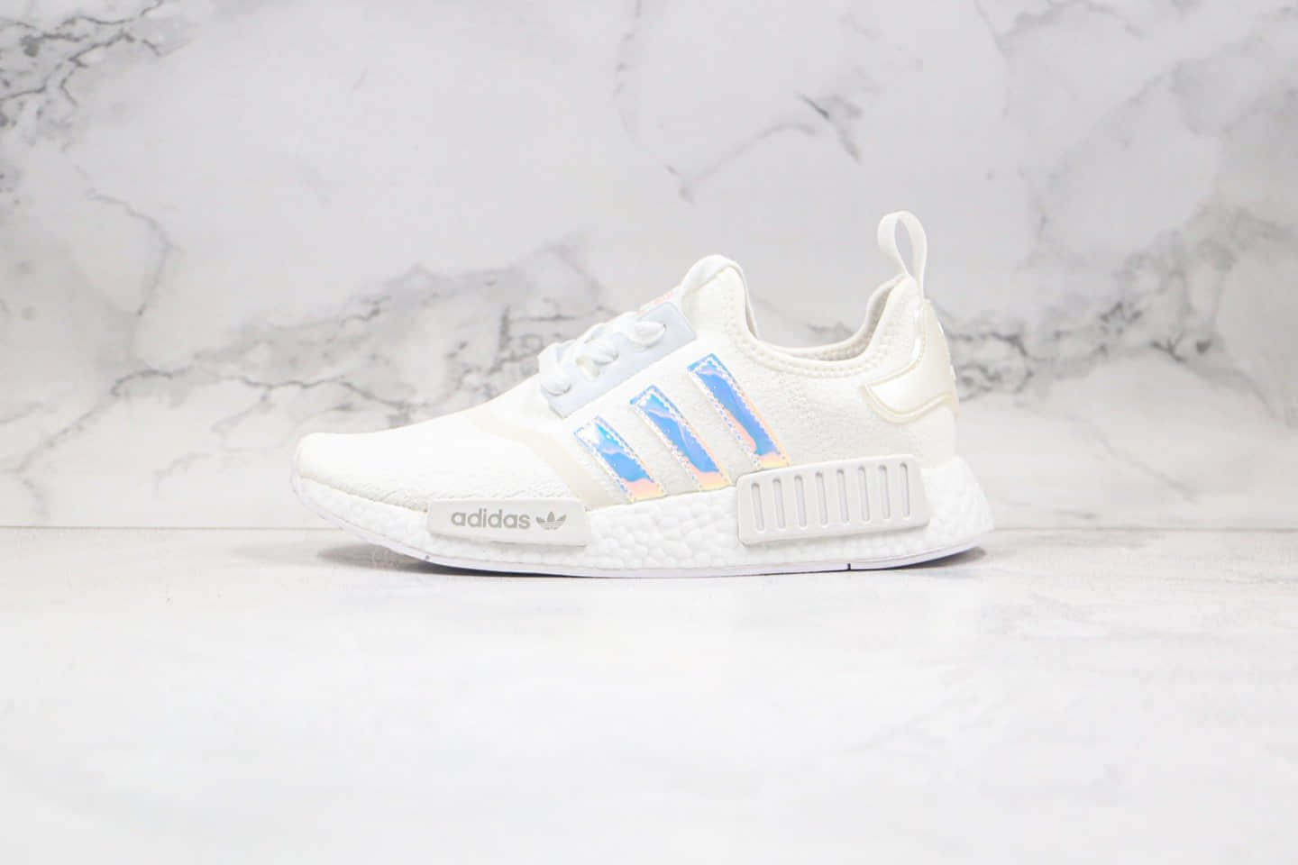 阿迪达斯adidas NMD R1纯原版本爆米花针织网面休闲跑步鞋白镭射巴斯夫真爆 (ID:45076) - 图片1