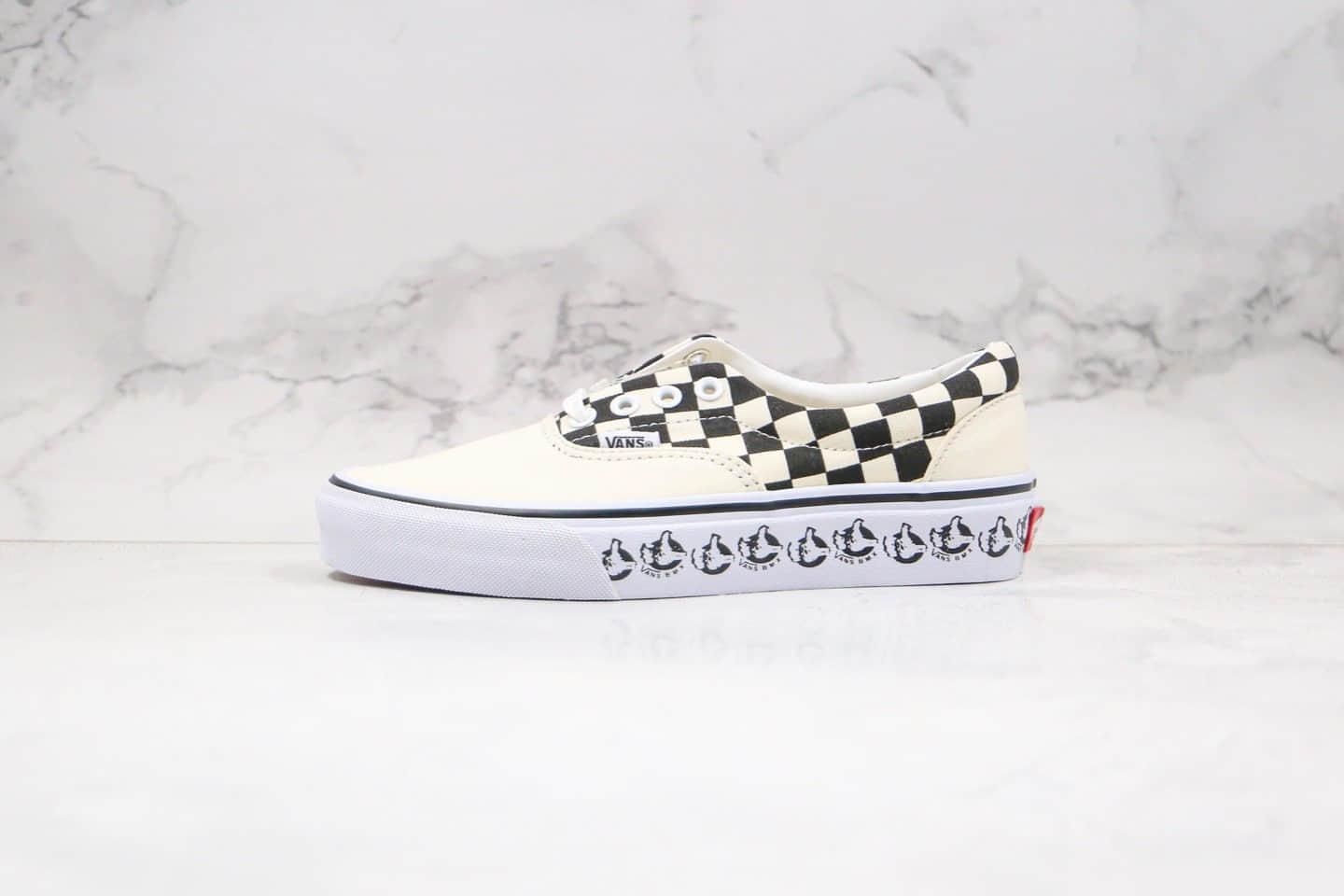 万斯Vans Era 95 x BMX联名款公司级版本低帮ERA棋盘格子大拇指印花帆布鞋米白色原盒原标 (ID:45120) - 图片1