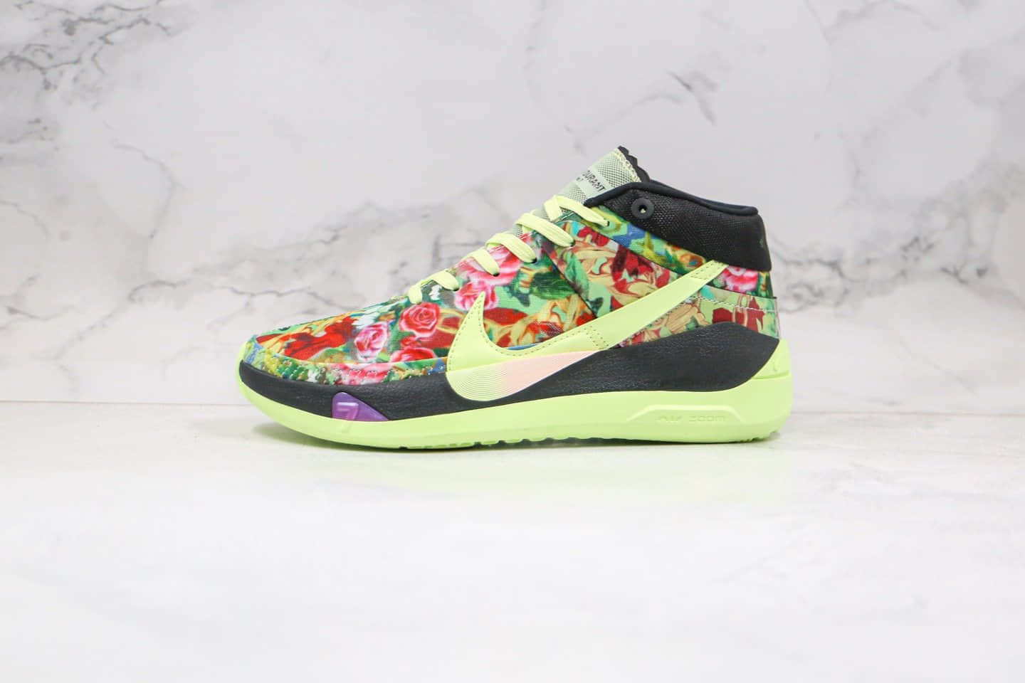耐克Nike KD 13 GE Funkl纯原版本杜兰特13代篮球鞋花瓣花卉黑绿色内置气垫支持实战 (ID:45305) - 图片1