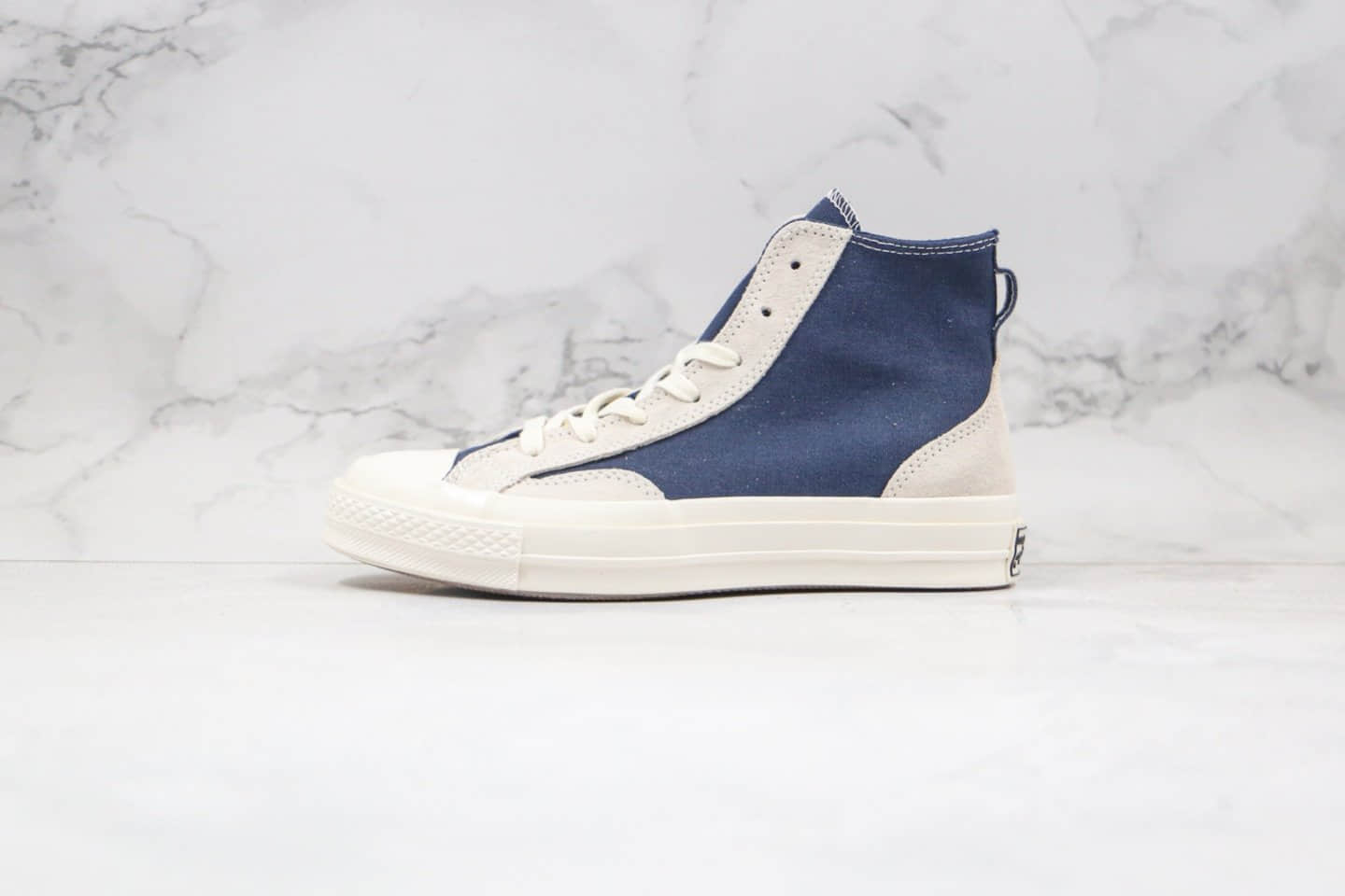 匡威Converse FOG公司级版本恐惧上帝高帮平替奶白蓝色拼色撞色解构帆布鞋原楦头纸板打造 (ID:45983) - 图片1