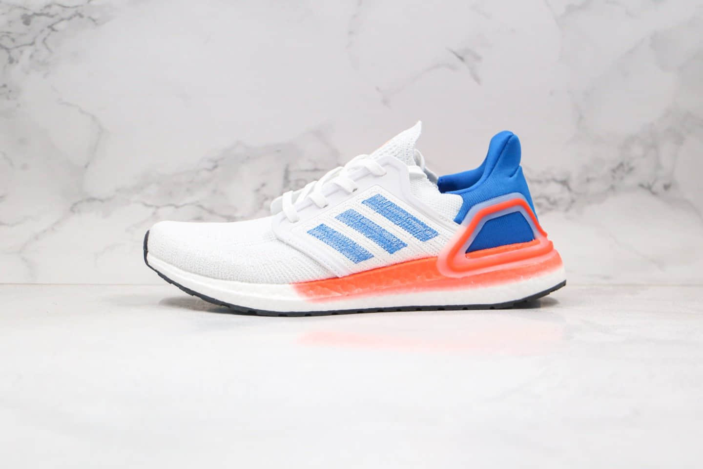 阿迪达斯Adidas Ultra Boost 20 Consortium纯原版本北美限定UB6.0白蓝橙色爆米花跑鞋原厂巴斯夫大底 货号:FY3453