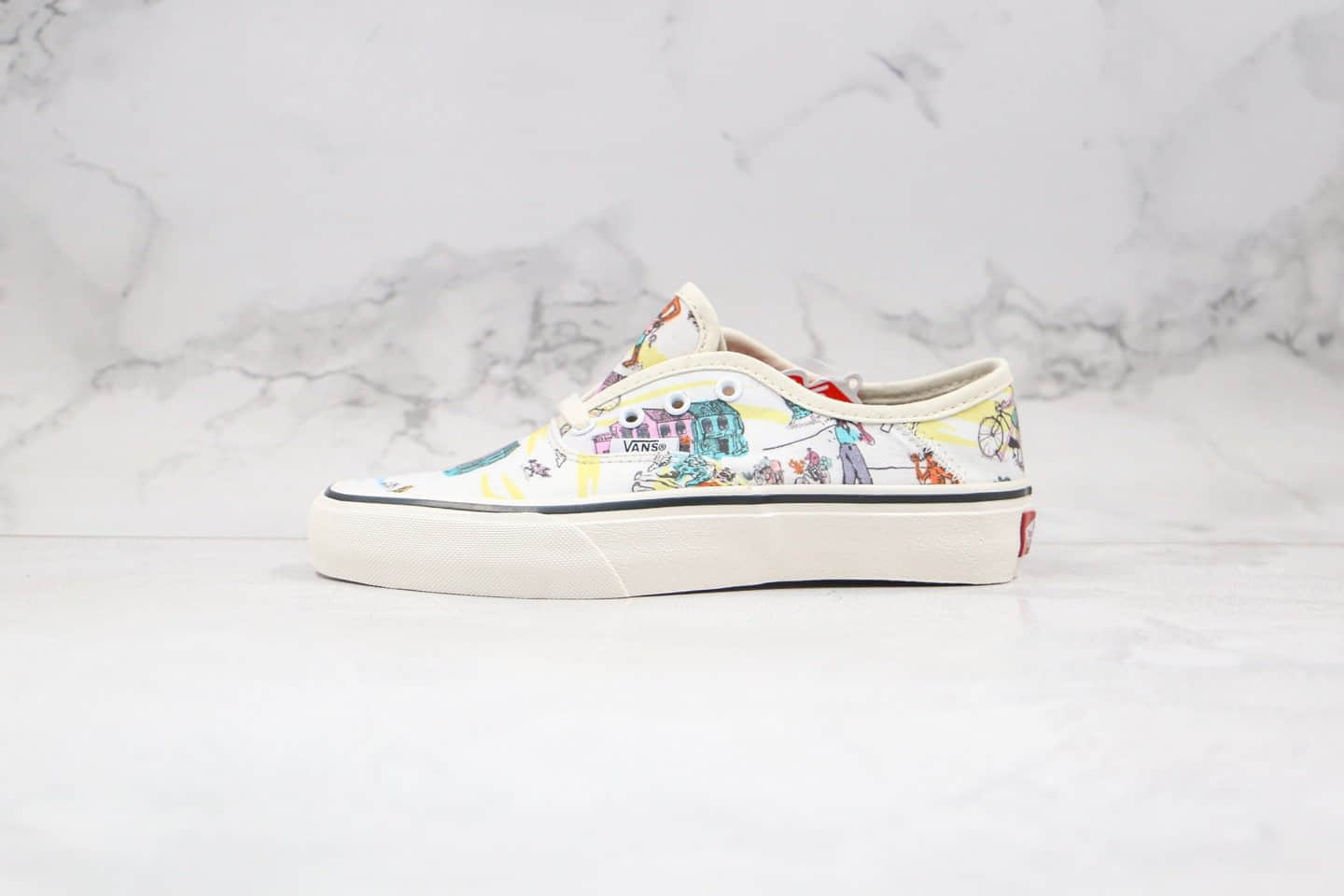 万斯Vans Kide Authentic Surf公司级版本基德联名板鞋水墨画敏感内容画印花白色原档案数据开发 货号:VN0A3MU6WOK