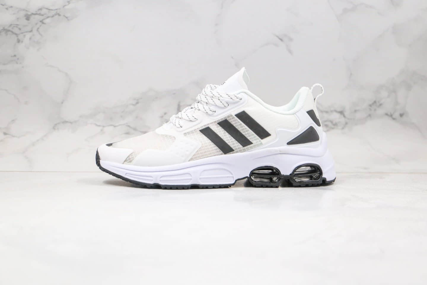 阿迪达斯adidas Quadcube公司级版本复古气垫跑鞋厚底运动鞋白黑色原数据开发 (ID:46215) - 图片1