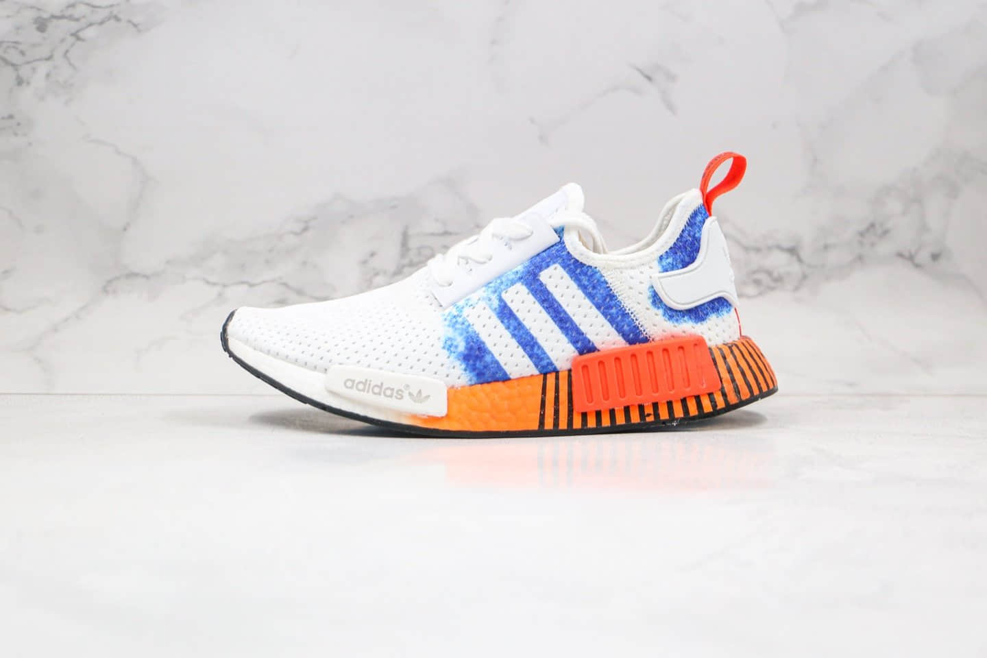 阿迪达斯adidas NMD R1纯原版本爆米花跑鞋白蓝橙色巴斯夫真爆 (ID:46301) - 图片1