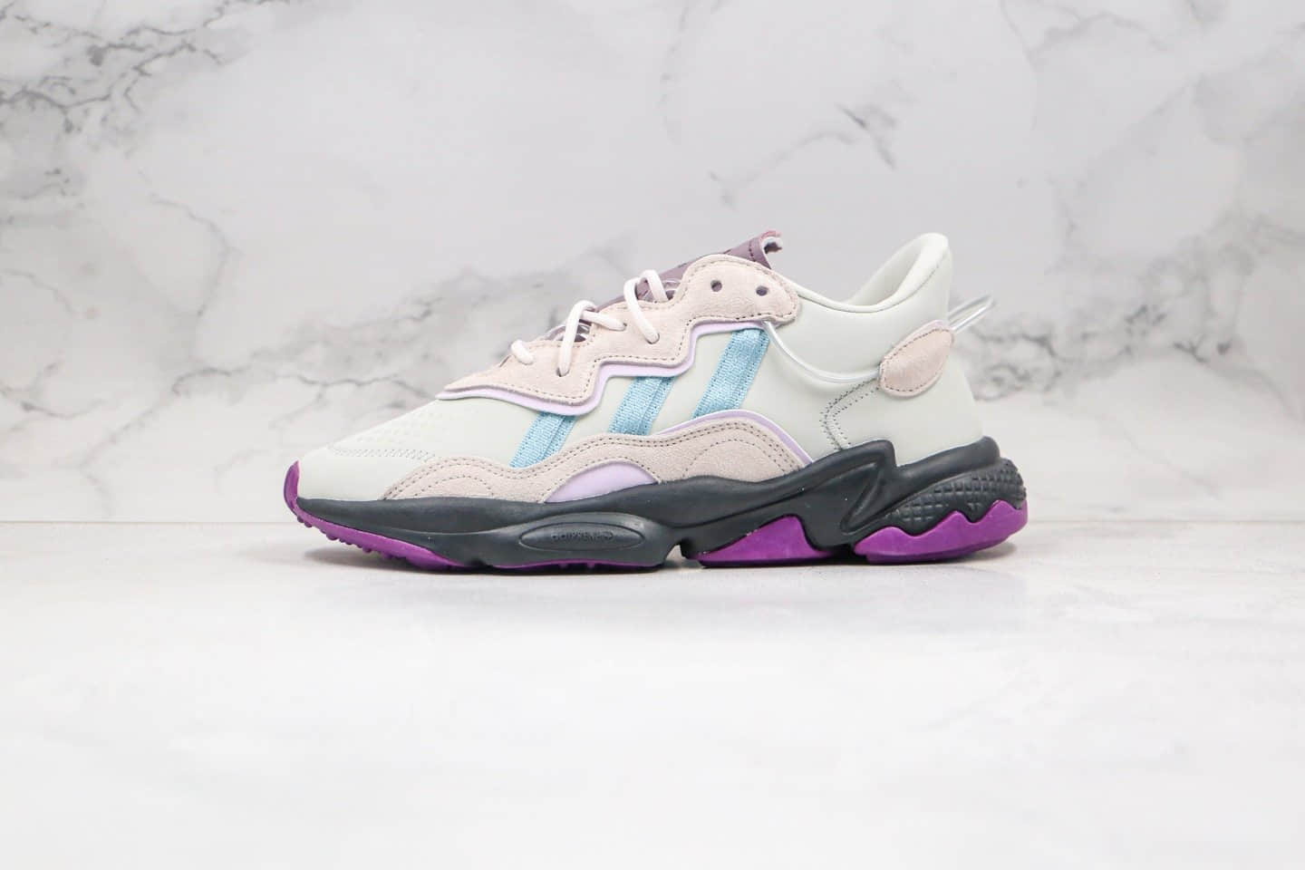阿迪达斯Adidas Ozweego纯原版本三叶草水管老爹鞋灰紫色原楦头纸板打造 (ID:46591) - 图片1
