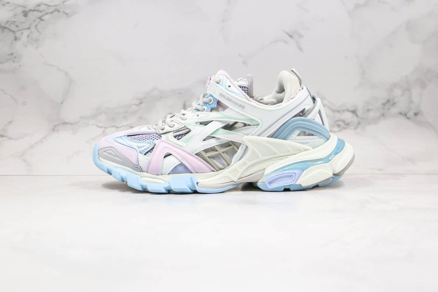 巴黎世家Balenciaga Track 4.0纯原版本复古老爹鞋四代糖果色白粉蓝绿色原盒配件齐全原档案数据开发 (ID:46779) - 图片1