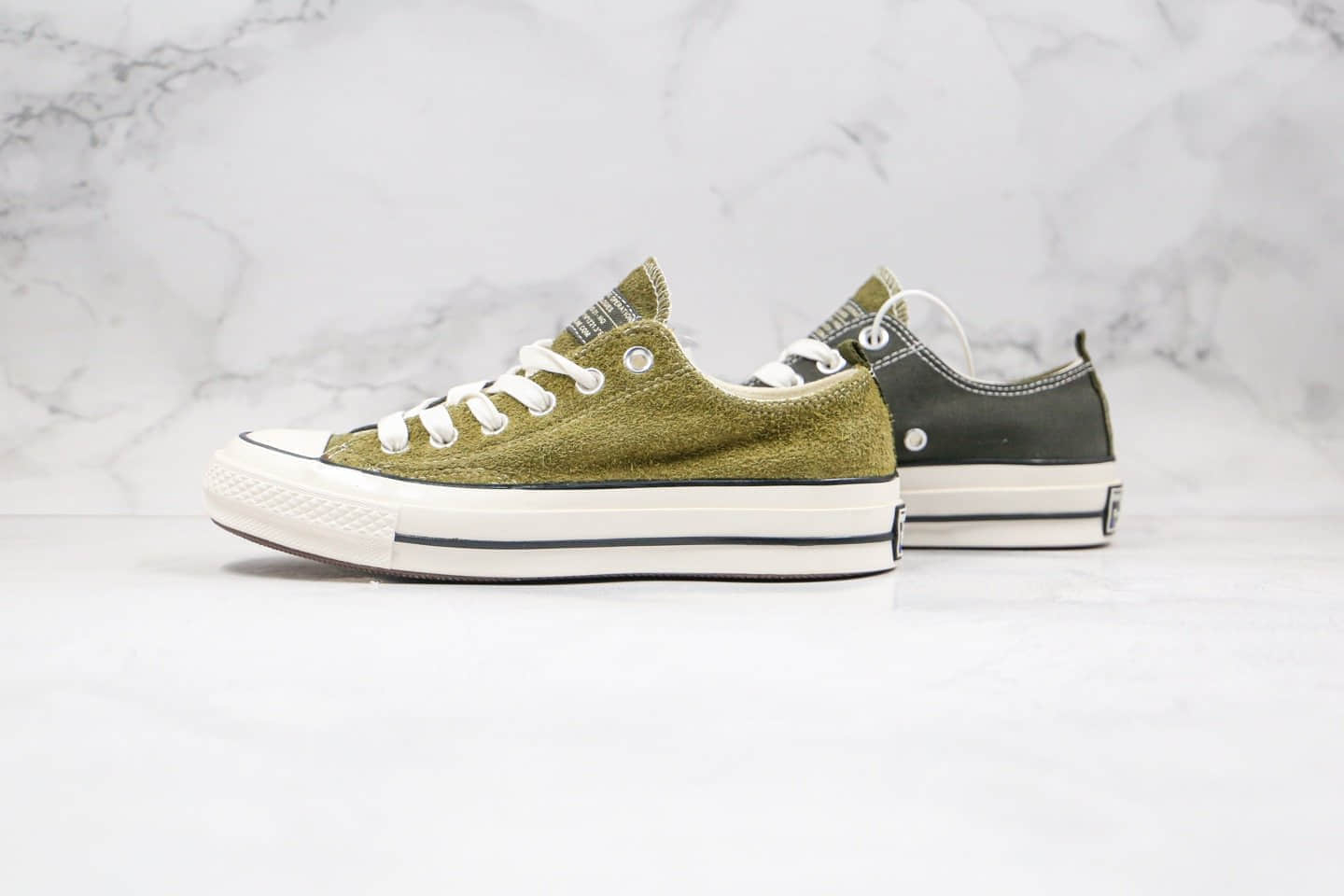 匡威CONVERSE x MADNESS公司级版本余文乐联名款低帮绿色撞色帆布鞋原厂硫化大底原盒原标 (ID:46886) - 图片1