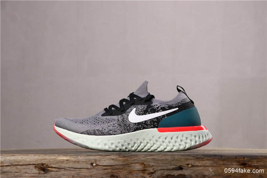 Nike Epic React Flyknit耐克瑞亚灰白绿真标带巴拿马 新科技缓震超轻量回弹慢跑鞋 (ID:4711) - 图片1
