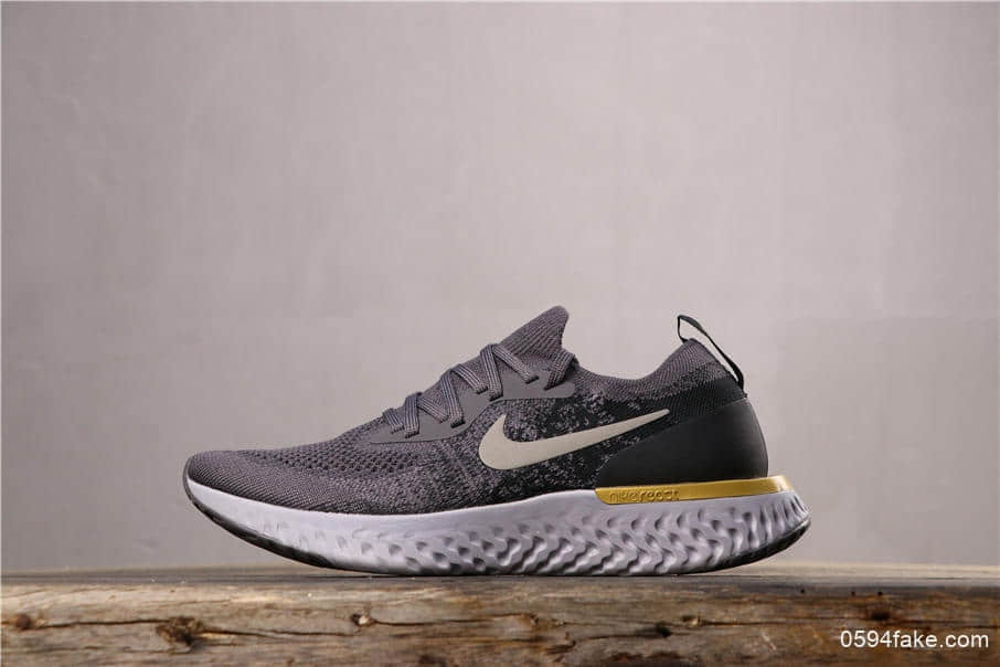 Nike Epic React Flyknit耐克瑞亚跑鞋棕黑金公司级带半码 高弹力大底原批次采购材料 (ID:4730) - 图片1