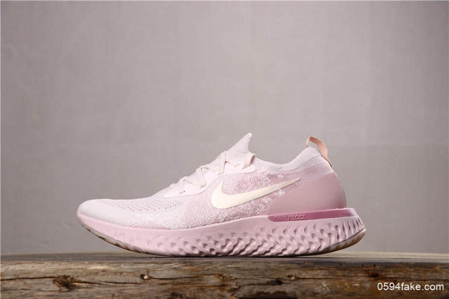 Nike Epic React Flyknit耐克瑞亚编织鞋粉色公司级带半码 中底双重校对 (ID:4739) - 图片1