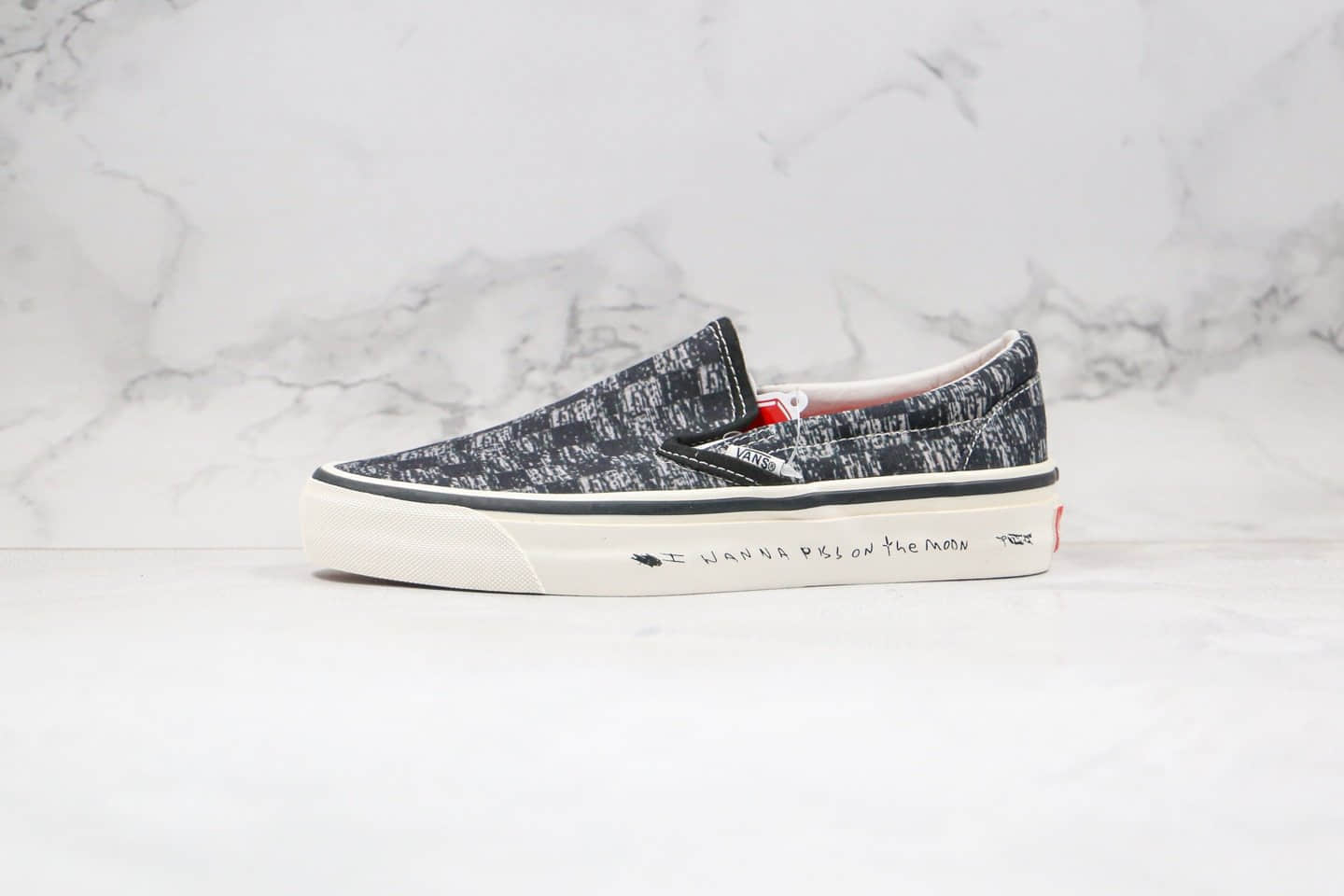 万斯Vans Vault Jim Goldberg OG Cassic Slip-O公司级版本摄影师联名款黑灰色签名字母一脚蹬板鞋原厂硫化大底 (ID:47430) - 图片1