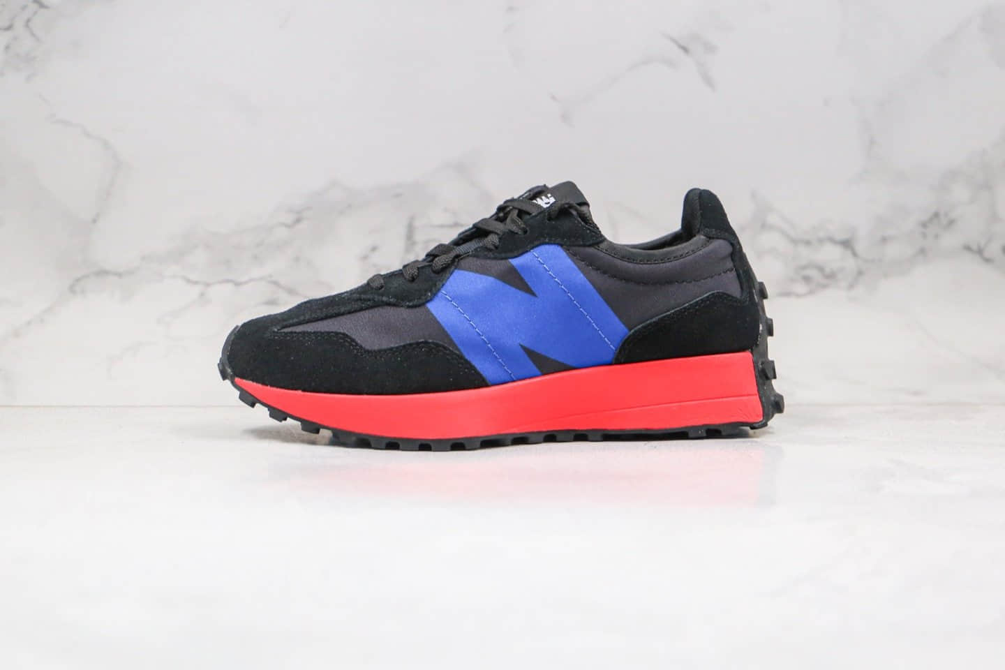 新百伦New Balance 327纯原版本复古慢跑鞋NB327黑红蓝色原盒原标原档案数据开发 货号:MS327CPB