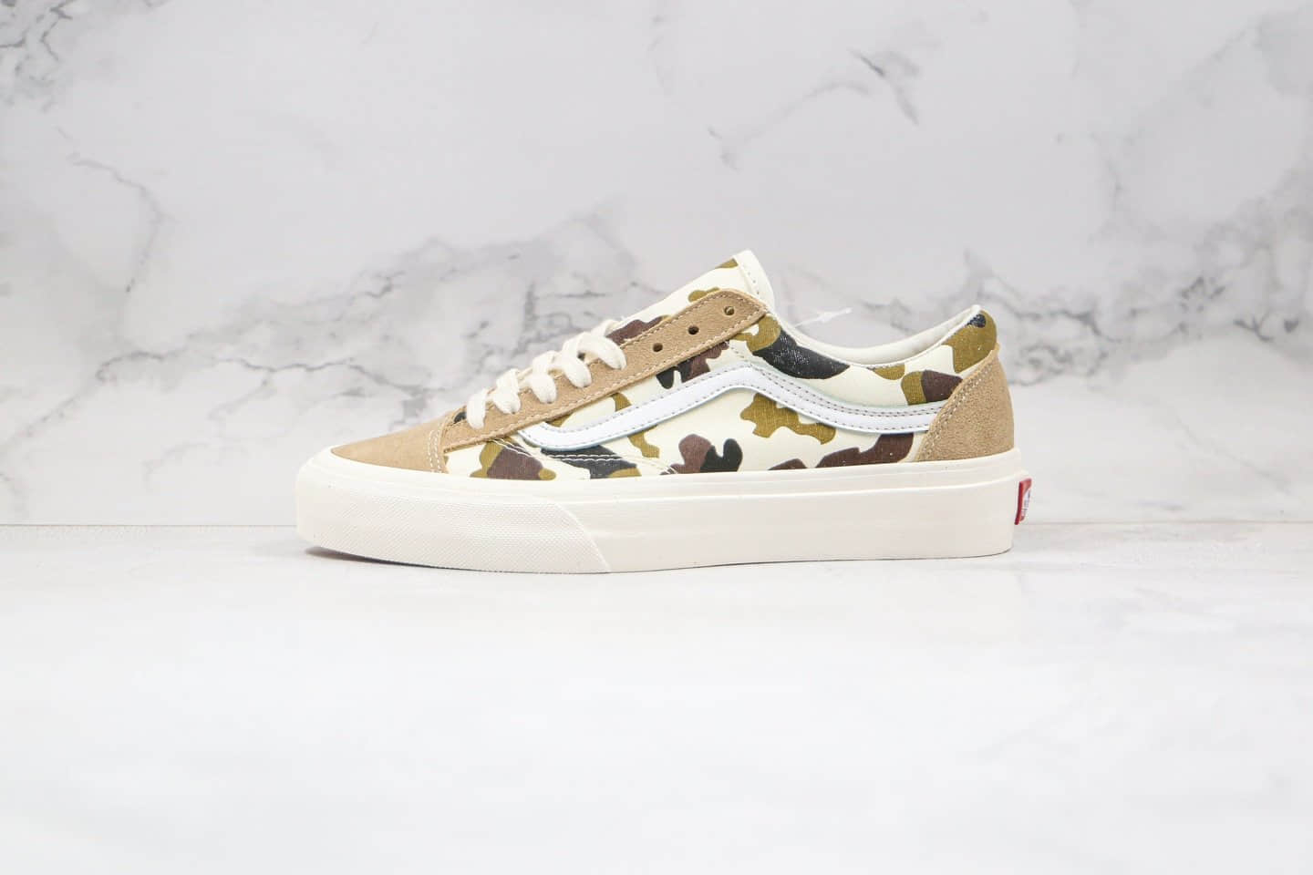 万斯Vans style 36 CORDURA公司级版本低帮小头迷彩翻毛皮浅棕色硫化板鞋原楦头纸板打造 (ID:47835) - 图片1