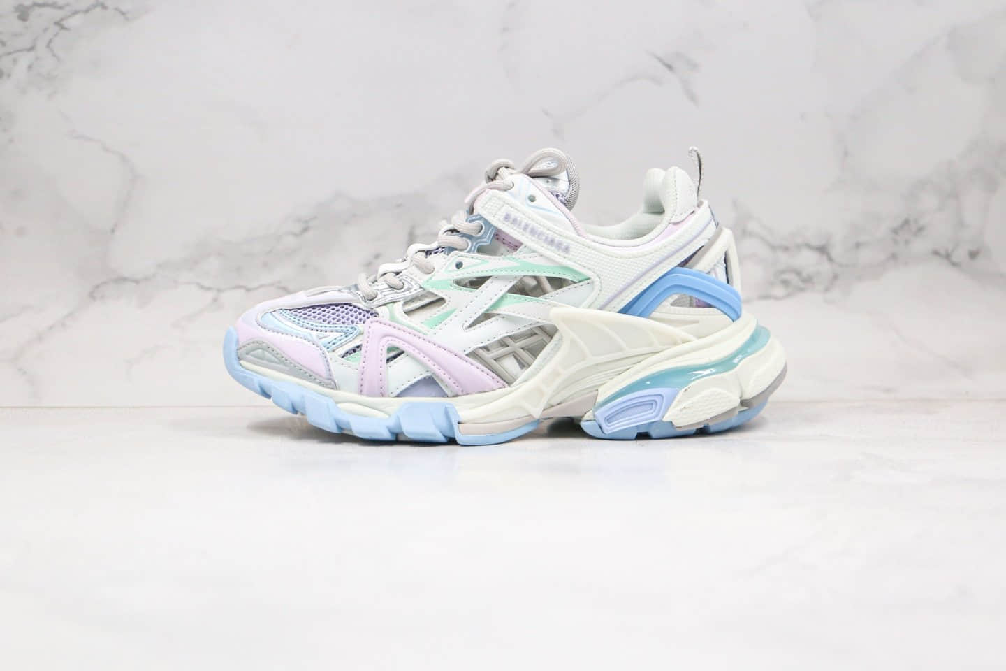 巴黎世家Balenciaga Track 4.0纯原版本四代糖果马卡龙白粉紫蓝绿色复古老爹鞋原盒配件齐全 (ID:47892) - 图片1