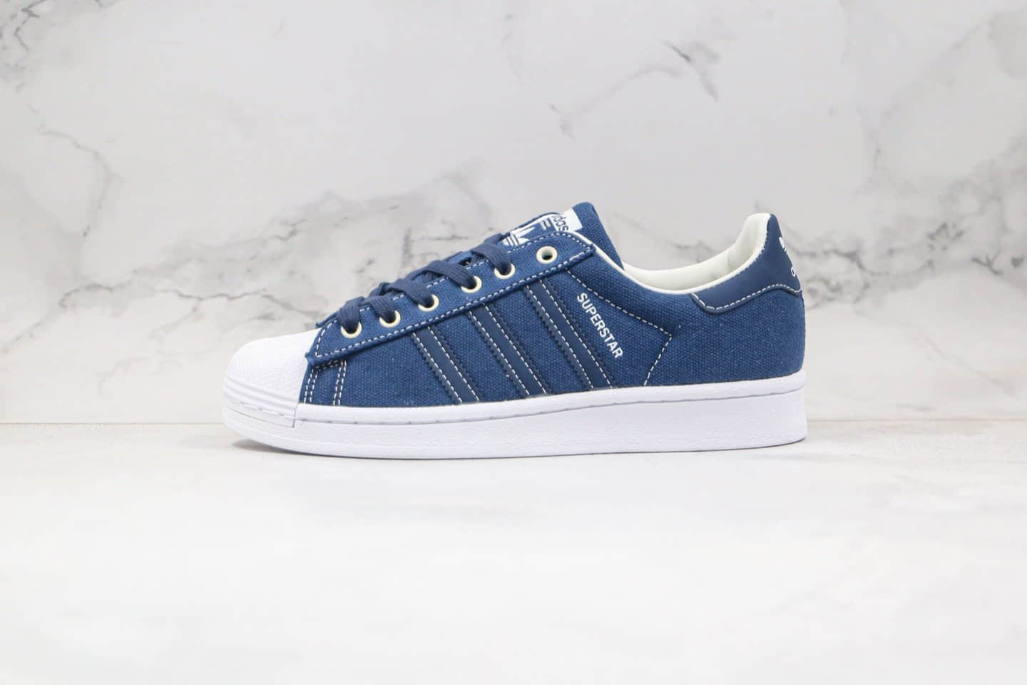 阿迪达斯Adidas Originals Superstar Superstar纯原版本三叶草贝壳头藏蓝色帆布板鞋原鞋开模一比一打造 (ID:47964) - 图片1