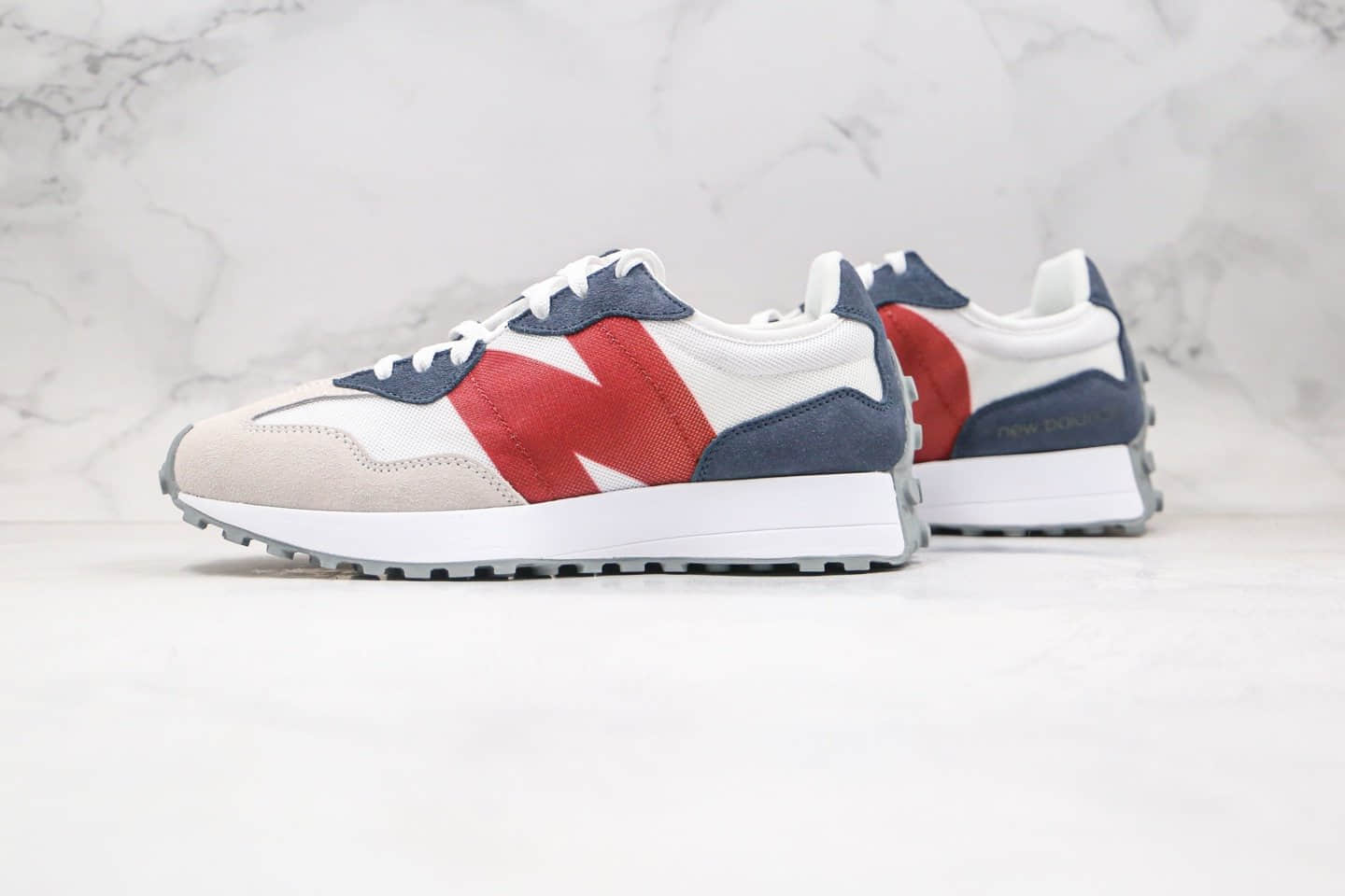 新百伦New Balance 327公司级版本复古慢跑鞋NB327白黑红色原盒原标原楦头纸板打造 货号:MS327CPE