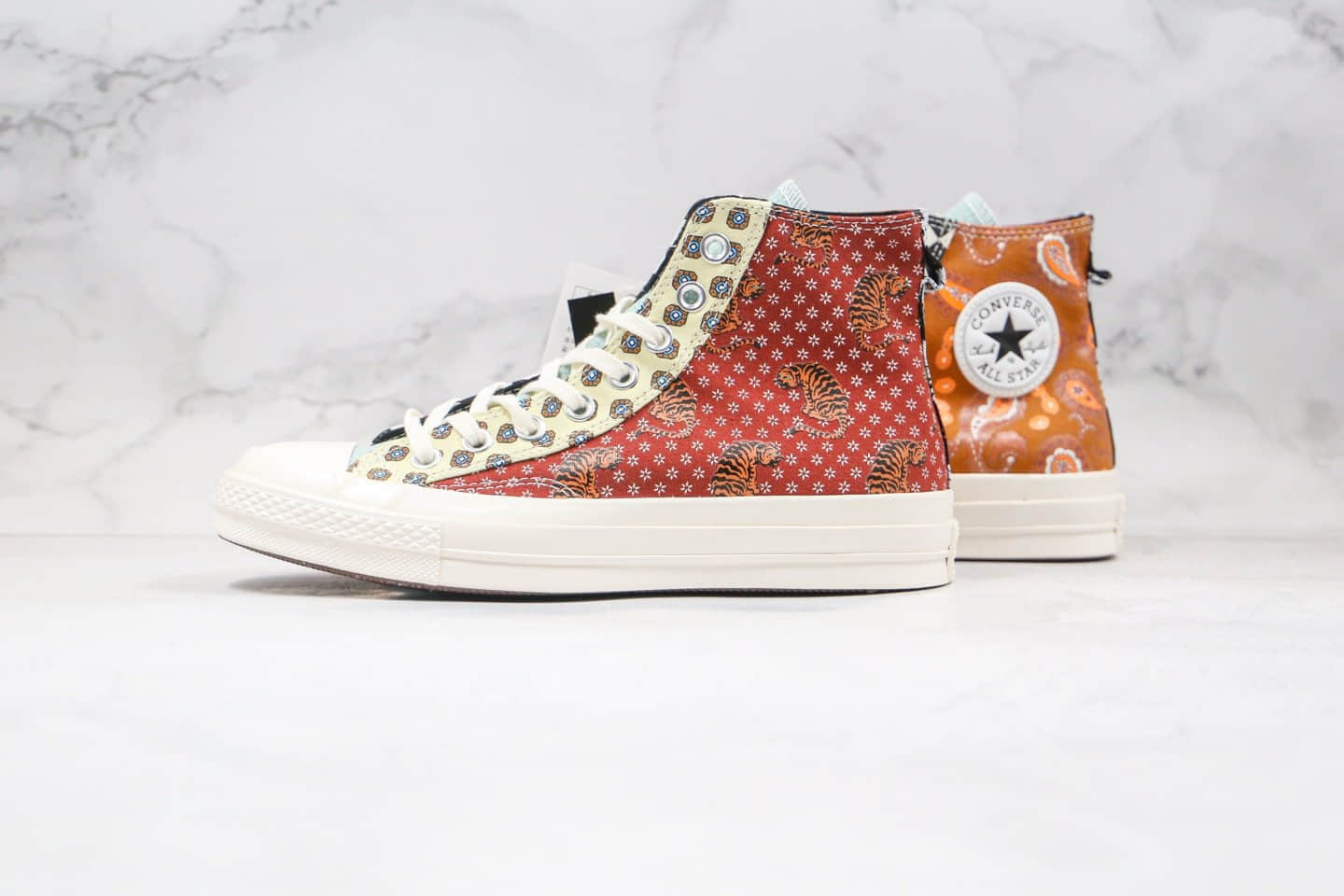 匡威Converse Chuck 70公司级版本高帮腰果花棋盘拼接帆布鞋原档案数据开发原盒原标 (ID:48159) - 图片1