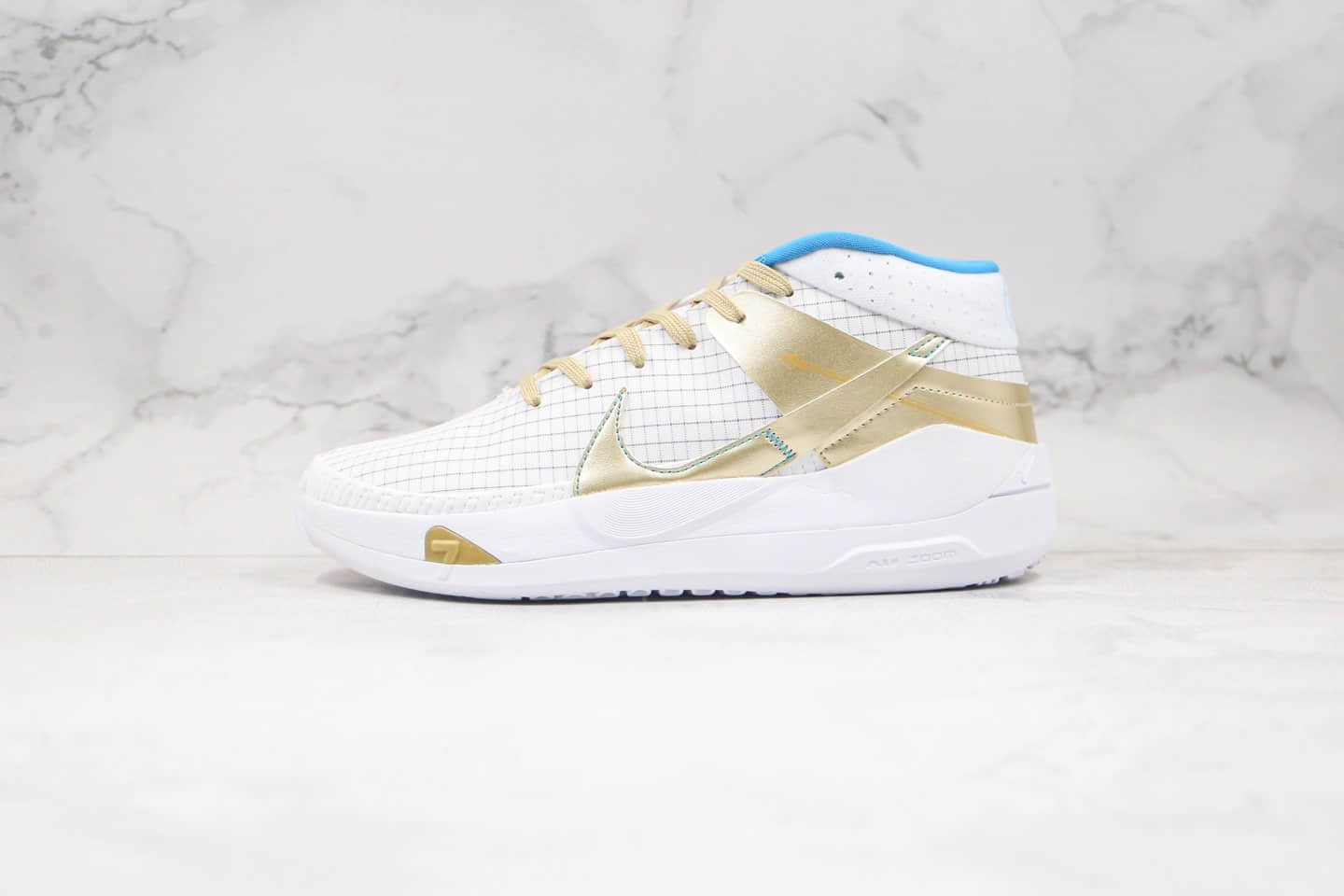 耐克Nike Zoom KD13 EP纯原版本杜兰特13代篮球鞋白金色内置气垫支持实战 (ID:48183) - 图片1