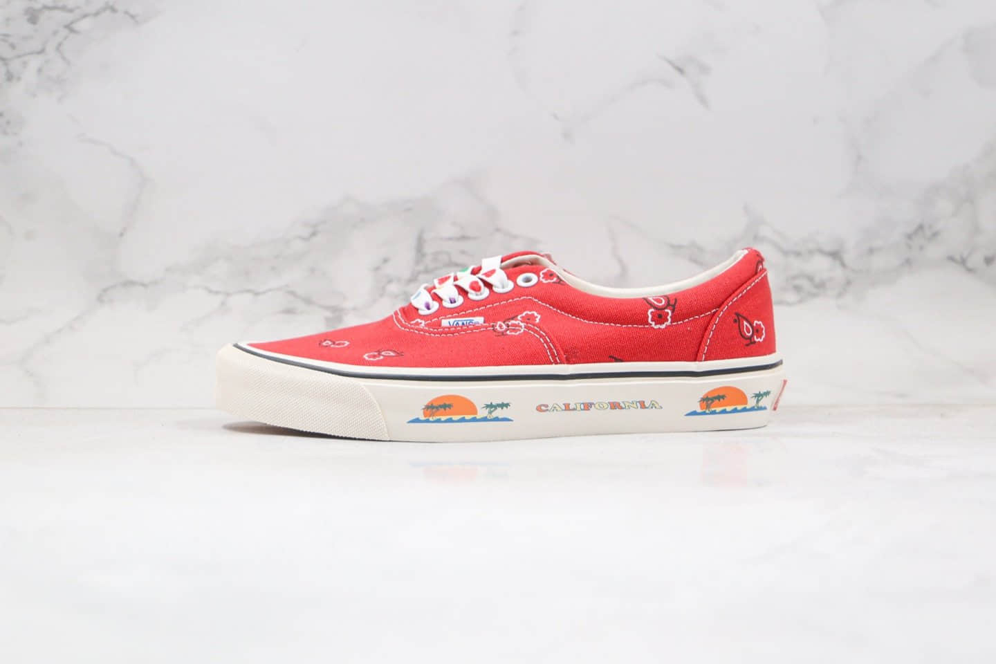 万斯Vans Vault OG Era LX公司级版本低帮情人节限定腰果花爱心印花红色原厂硫化大底 (ID:48290) - 图片1