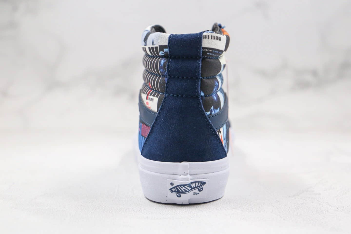 万斯VANS DQM公司级版本三方联名款人像涂鸦印花高帮板鞋原厂蓝色原档案数据开发