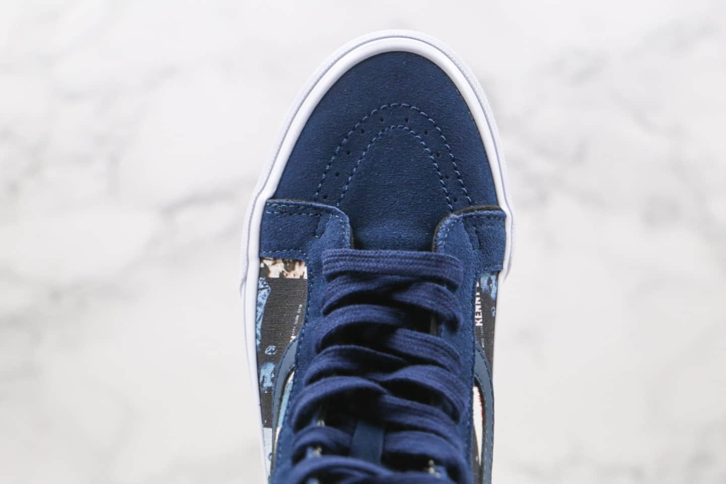 万斯VANS DQM公司级版本三方联名款人像涂鸦印花高帮板鞋原厂蓝色原档案数据开发