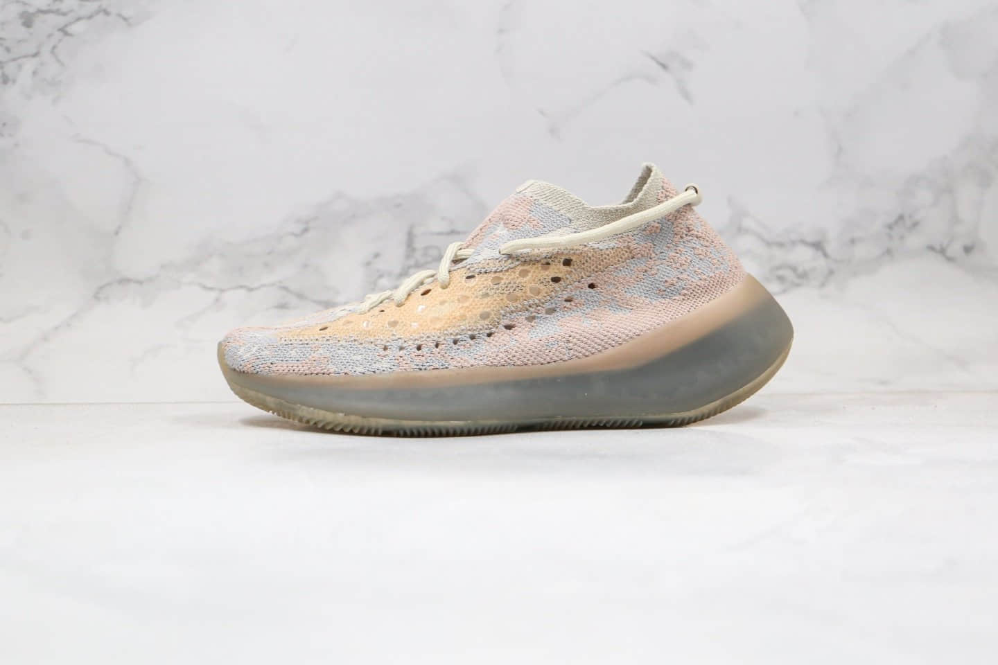 阿迪达斯Adidas Yeezy Boost 380 Blue Oat Reflective纯原版本椰子380爆米花跑鞋淡粉色浅蓝色拼接原厂巴斯夫大底 (ID:48446) - 图片1