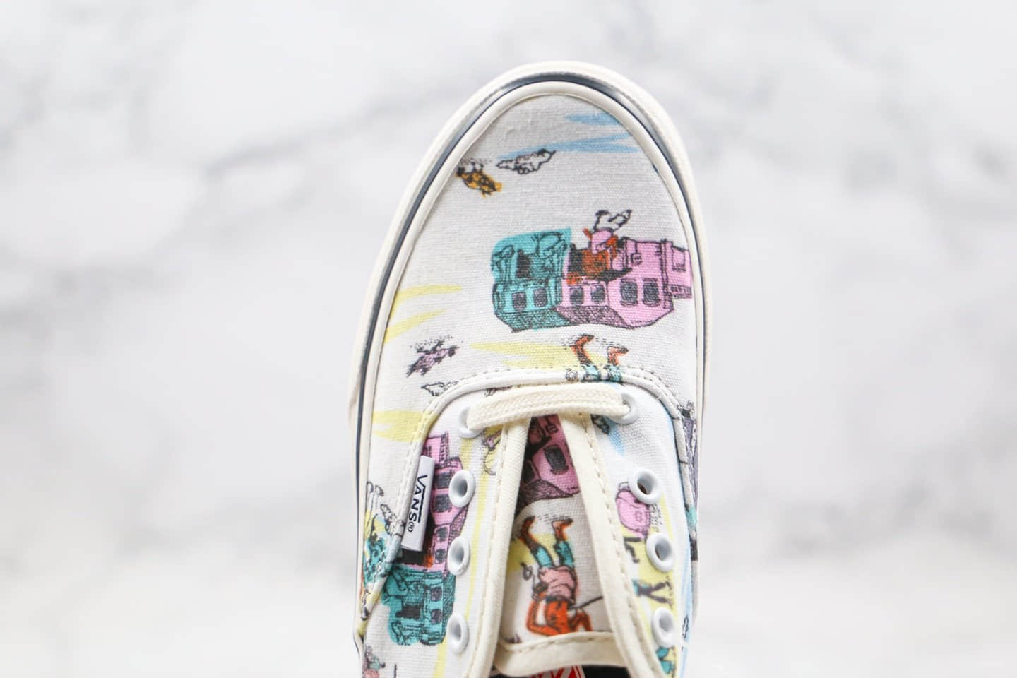 万斯Vans Slip-On Authentic公司级版本低帮安纳海姆基德联名款白云涂鸦敏感内容画卡通冲敏感内容硫化板鞋原盒原标