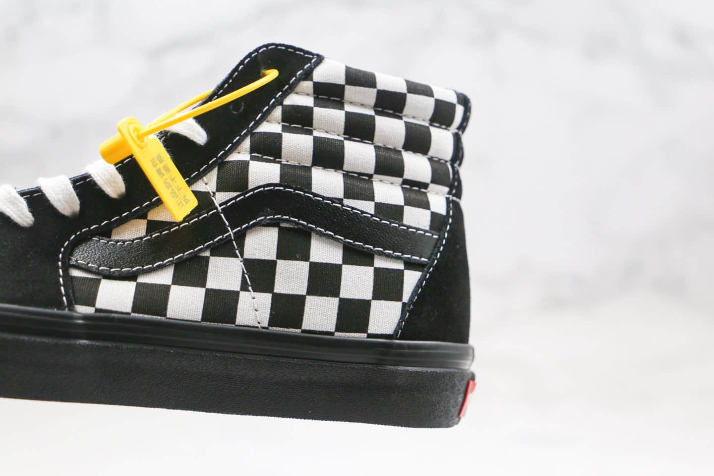 万斯Vans SH8-HI COMFYCUSH公司级版本高帮棋盘格子虎纹拼接鸳鸯黑白色板鞋原楦头纸板打造 货号：VN0A3W敏感内容17Q