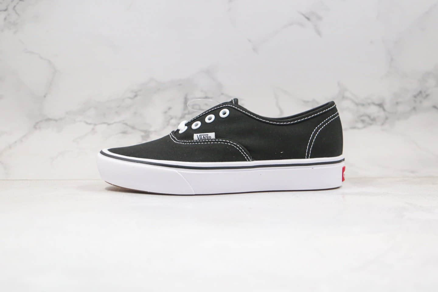 万斯VANS ComfyCush Authentic公司级版本安纳海姆轻量化黑白色硫化板鞋原盒原标 (ID:48678) - 图片1