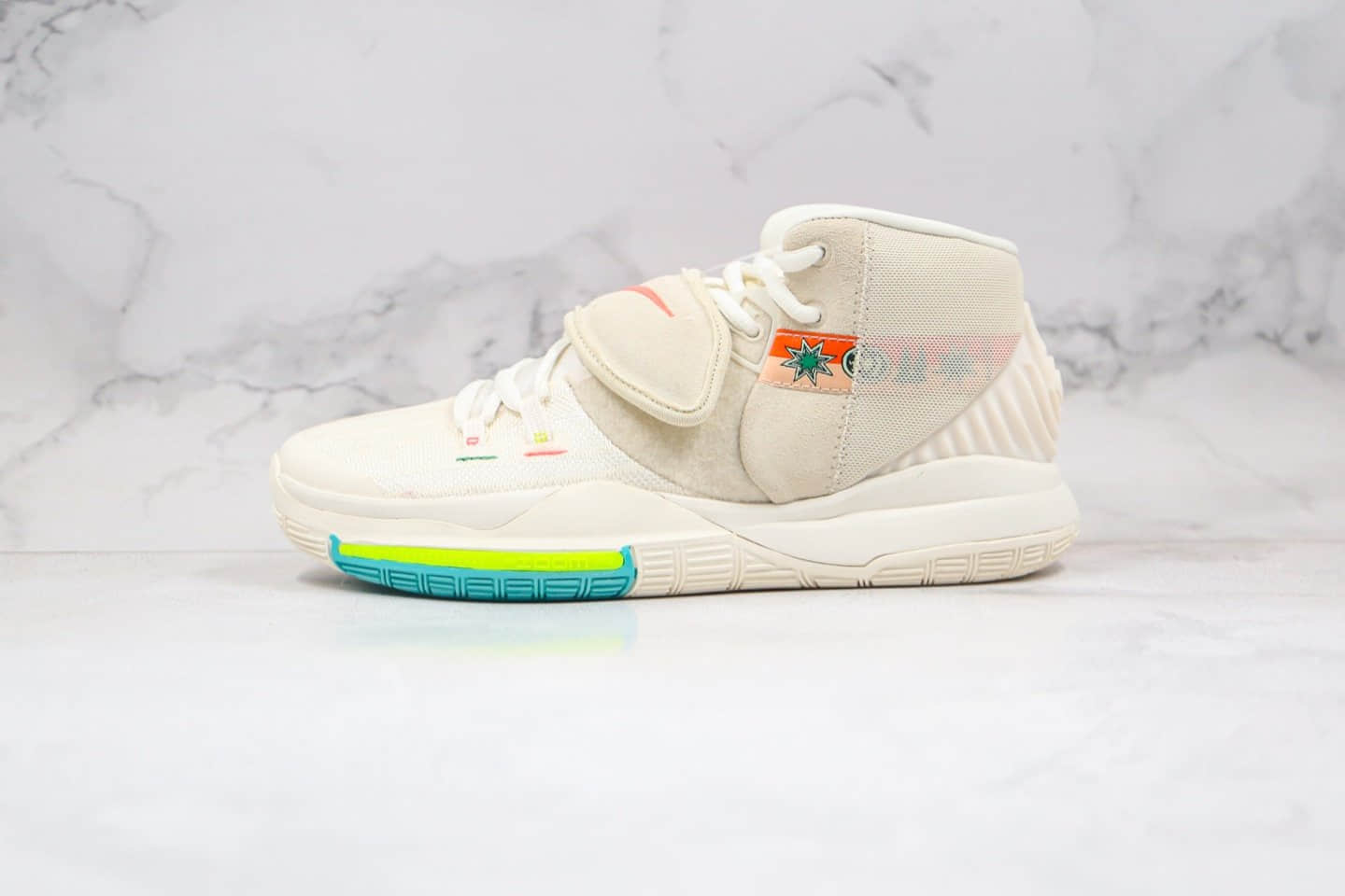 耐克Nike Kyrie 6 N7纯原版本欧文6代米白色涂鸦N7实战篮球鞋内置气垫原档案数据开发 (ID:48687) - 图片1