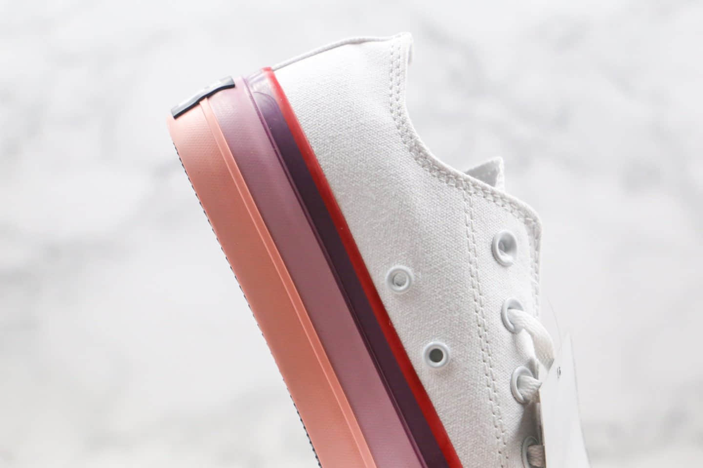 匡威Converse x opi chuck taylor all stat公司级版本指甲油OPI联名款低帮厚底松糕帆布鞋白粉色原盒原标原厂硫化大底 货号:566557C