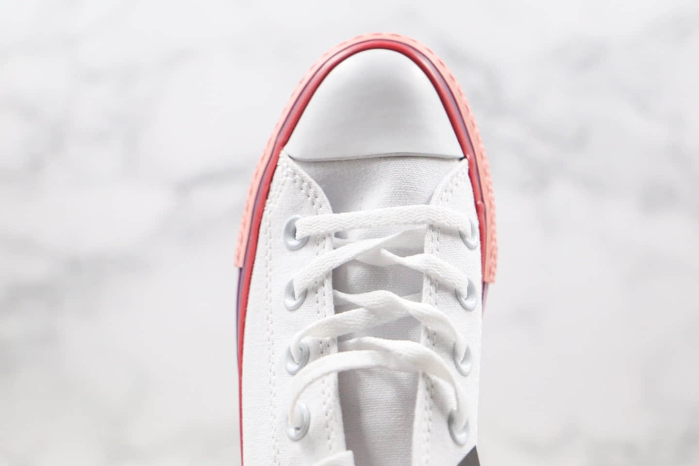 匡威Converse x opi chuck taylor all stat公司级版本指甲油OPI联名款低帮厚底松糕帆布鞋白粉色原盒原标原厂硫化大底 货号:566557C