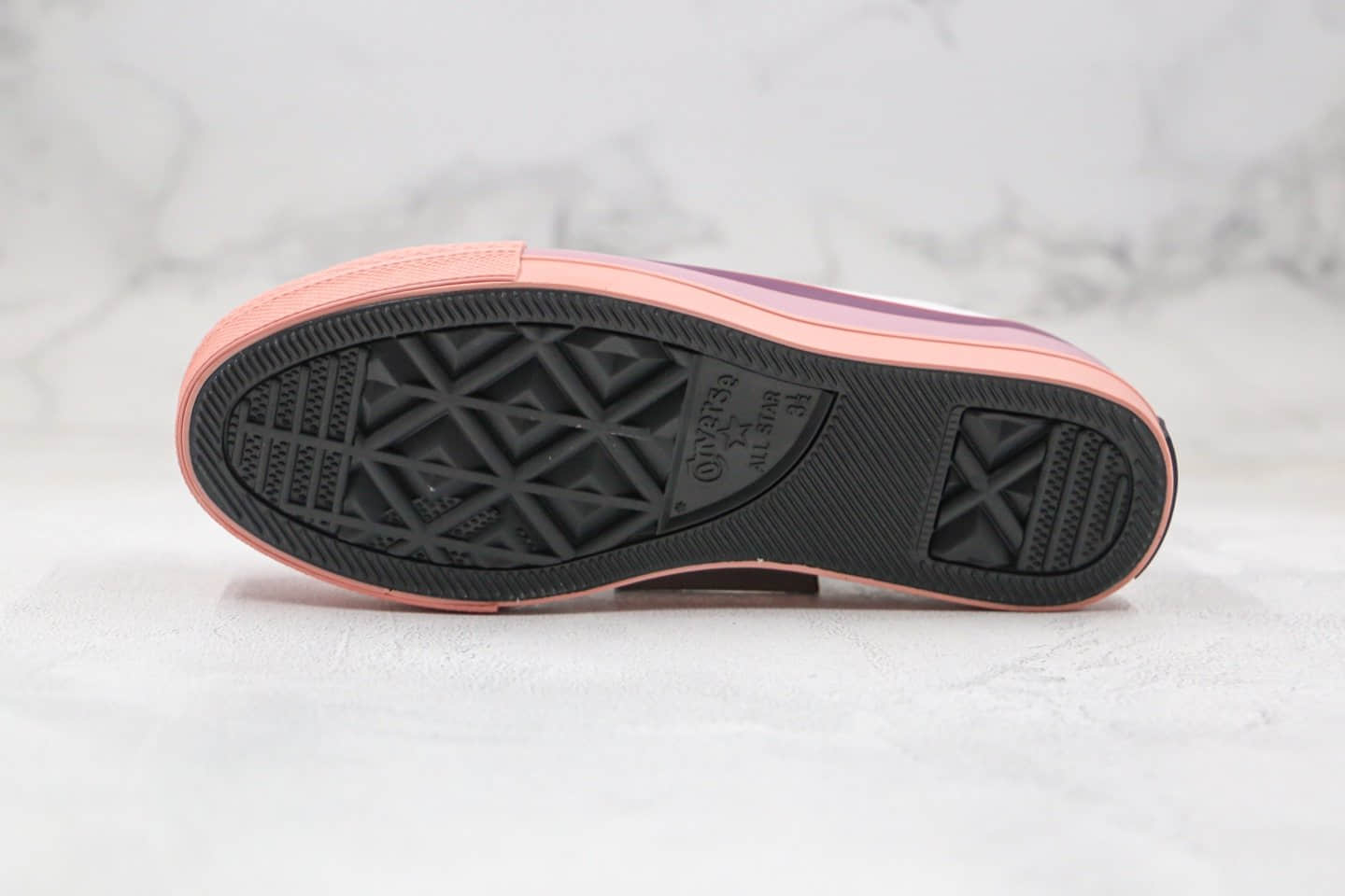 匡威Converse x opi chuck taylor all stat公司级版本指甲油OPI联名款低帮厚底松糕帆布鞋白粉色原盒原标原厂硫化大底 货号:566557C