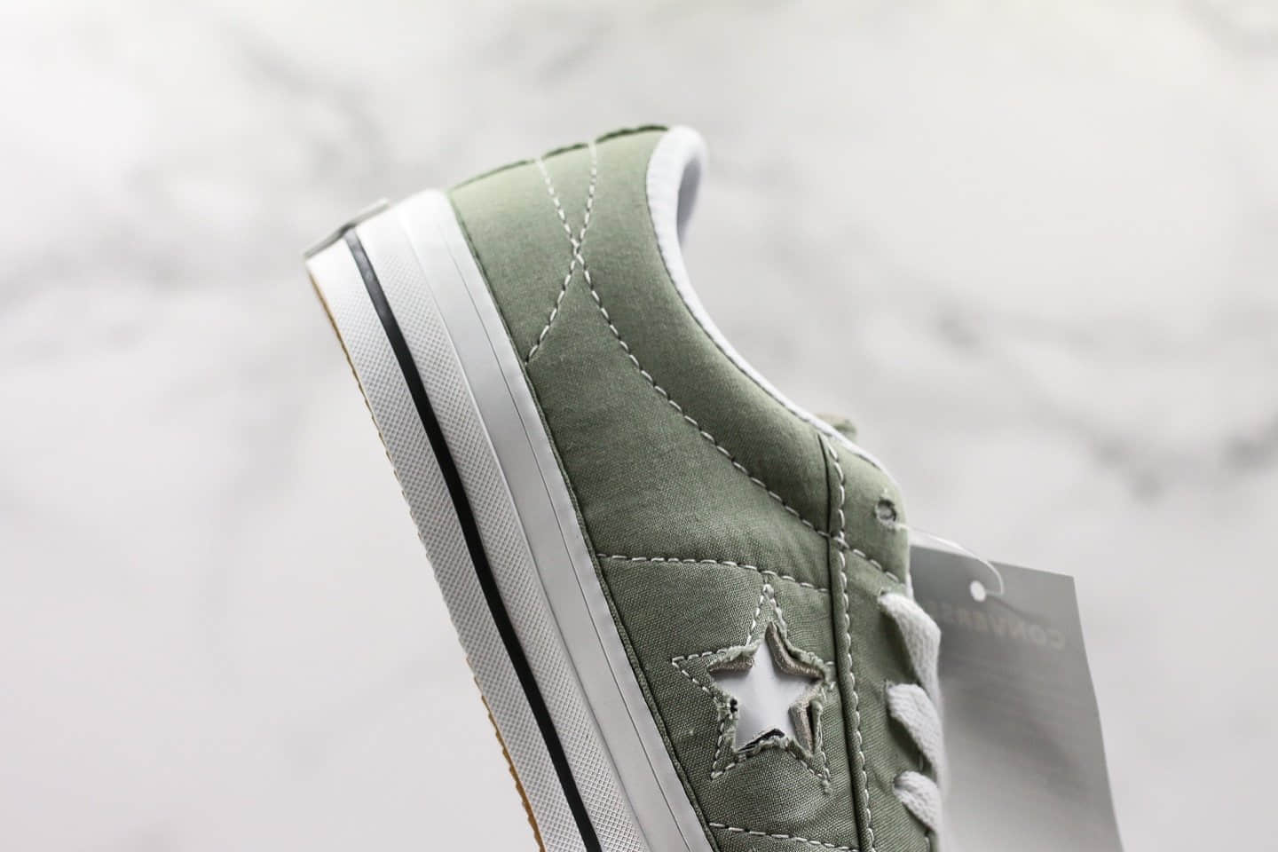 匡威Converse onestar Pro OX JA公司级版本低帮木村一星鞋面撕裂款绿色斑马原楦头纸板打造 货号:165337C