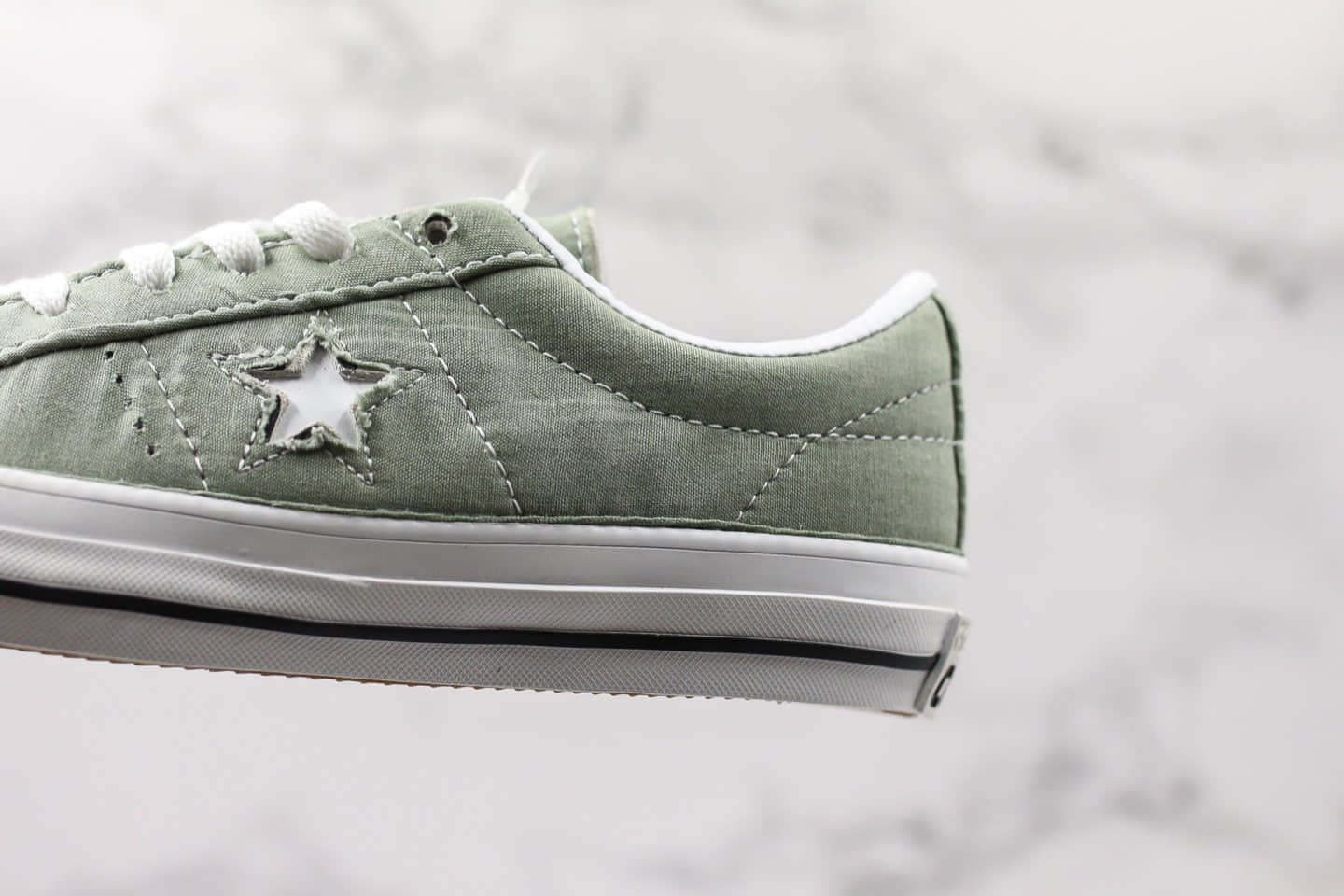 匡威Converse onestar Pro OX JA公司级版本低帮木村一星鞋面撕裂款绿色斑马原楦头纸板打造 货号:165337C