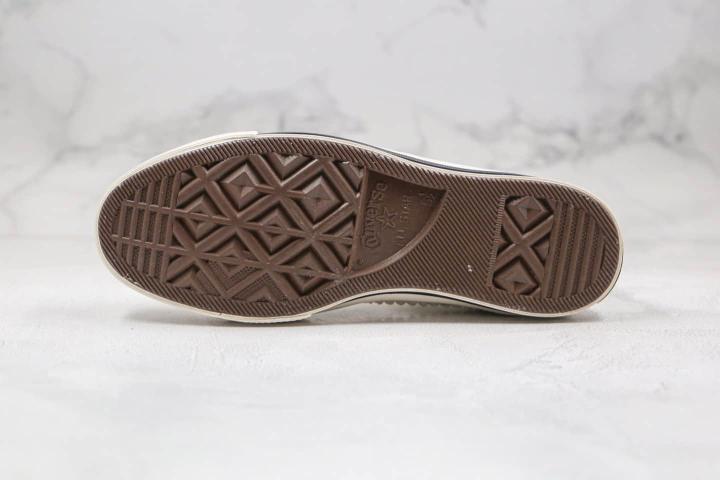 匡威Converse Chunk 1970s公司级版本高帮奶白色布绒拼接硫化帆布鞋正确双围条硫化蓝底 货号:167139C
