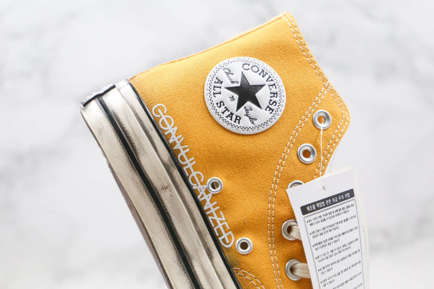 匡威CONVERSE x PEACEMINUSONE公司级版本权志龙联名款小雏菊高帮敏感内容做旧帆布鞋原档案数据开发 货号:162054C